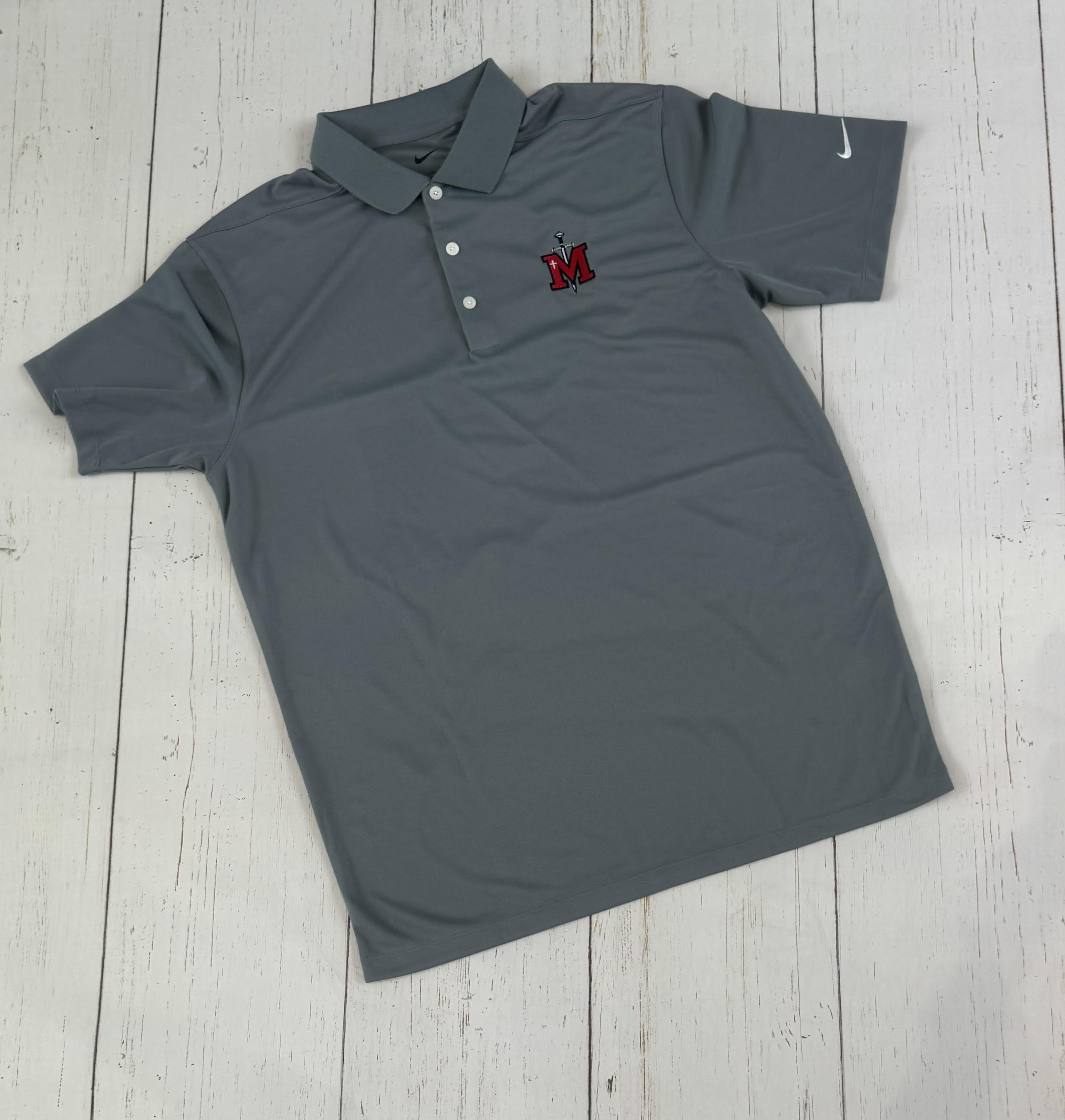 Grey dri fit polo top